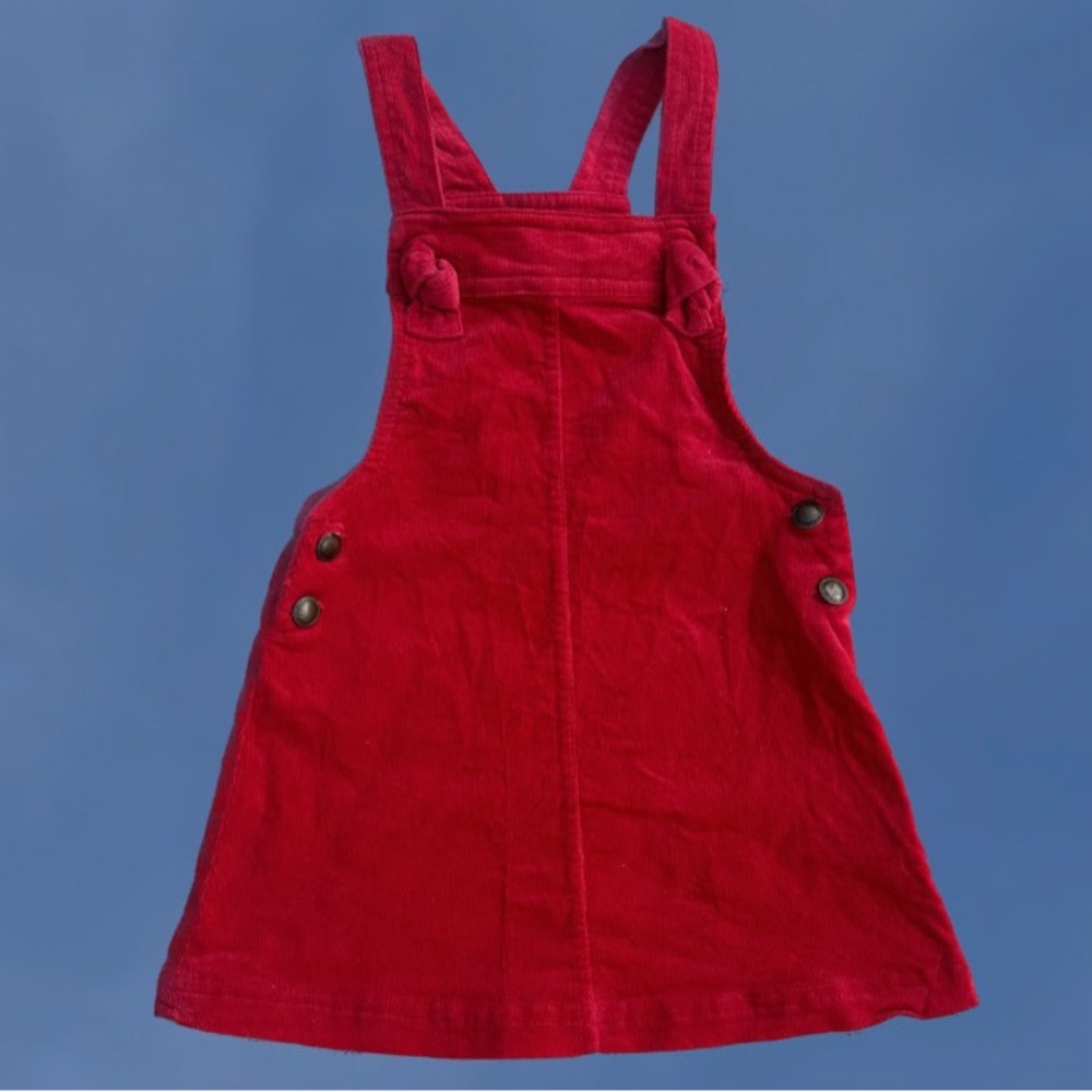 MAX STUDIO red corduroy jumper/pinafore size 2T